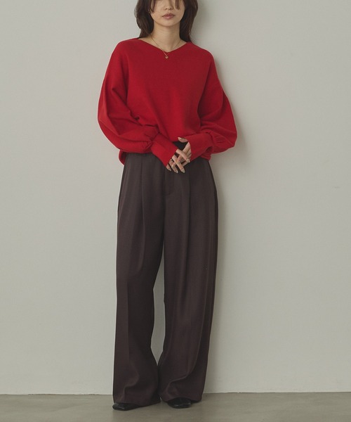 hunch（ハンチ）の「ウールライク チェック柄 ストレートパンツ（その他パンツ・レディース・カーキ系/グレー系その他/ブラウン系その他/ブラック系その他・FREE）」の9枚目の写真