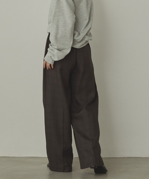 hunch（ハンチ）の「ウールライク チェック柄 ストレートパンツ（その他パンツ・レディース・カーキ系/グレー系その他/ブラウン系その他/ブラック系その他・FREE）」の11枚目の写真
