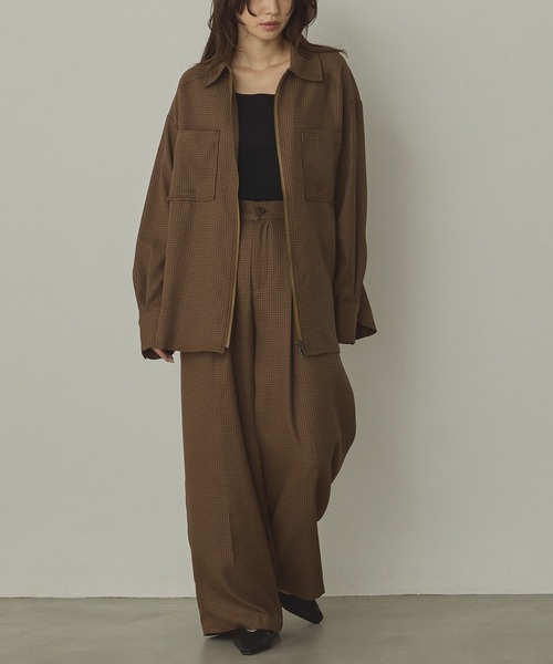 hunch（ハンチ）の「ウールライク チェック柄 ストレートパンツ（その他パンツ・レディース・カーキ系/グレー系その他/ブラウン系その他/ブラック系その他・FREE）」の21枚目の写真
