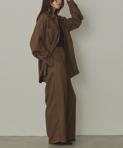 hunch（ハンチ）の「ウールライク チェック柄 ストレートパンツ（その他パンツ・レディース・カーキ系/グレー系その他/ブラウン系その他/ブラック系その他・FREE）」の22枚目の写真