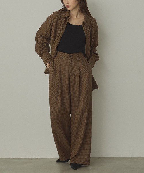 セール】ウールライク チェック柄 ストレートパンツ（その他パンツ