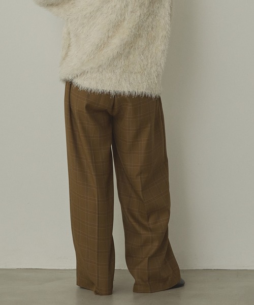 セール】ウールライク チェック柄 ストレートパンツ（その他パンツ
