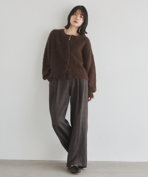 セール】ウールライク チェック柄 ストレートパンツ（その他パンツ