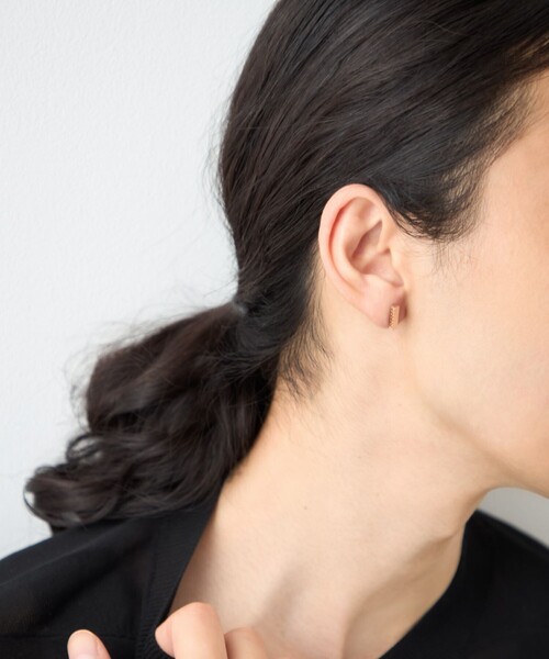 カラーリスト] ビジュー リバーシブル ピアス ミストピンク（ピアス