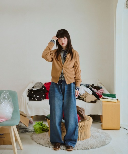 common gull products.（コモンガルプロダクツ）の「2つで1つのカーディガン秋（カーディガン/ボレロ・レディース・ミント/ネイビー/ブラウン系/レッド系・SMALL/MEDIUM/LARGE）」の13枚目の写真