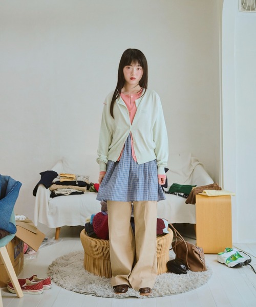 common gull products.（コモンガルプロダクツ）の「2つで1つのカーディガン秋（カーディガン/ボレロ・レディース・ミント/ネイビー/ブラウン系/レッド系・SMALL/MEDIUM/LARGE）」の5枚目の写真