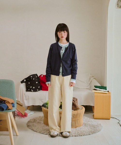 common gull products.（コモンガルプロダクツ）の「2つで1つのカーディガン秋（カーディガン/ボレロ・レディース・ミント/ネイビー/ブラウン系/レッド系・SMALL/MEDIUM/LARGE）」の7枚目の写真