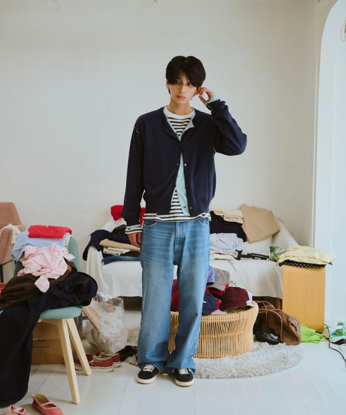 common gull products.（コモンガルプロダクツ）の「2つで1つのカーディガン秋（カーディガン/ボレロ・レディース・ミント/ネイビー/ブラウン系/レッド系・SMALL/MEDIUM/LARGE）」の11枚目の写真