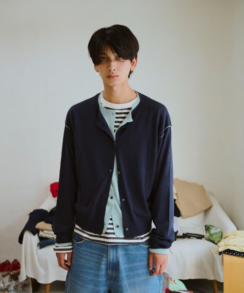 common gull products.（コモンガルプロダクツ）の「2つで1つのカーディガン秋（カーディガン/ボレロ・レディース・ミント/ネイビー/ブラウン系/レッド系・SMALL/MEDIUM/LARGE）」の15枚目の写真