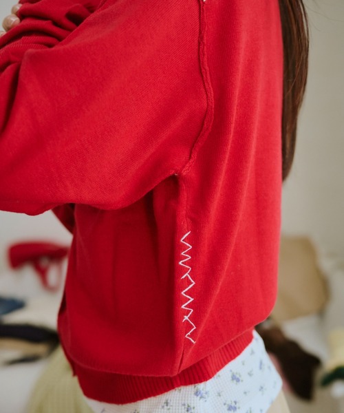 common gull products.（コモンガルプロダクツ）の「2つで1つのカーディガン秋（カーディガン/ボレロ・レディース・ミント/ネイビー/ブラウン系/レッド系・SMALL/MEDIUM/LARGE）」の8枚目の写真