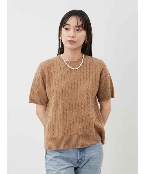 Mila Owen(ミラオーウェン)の「【セットアップ対応】カシミヤタッチケーブルニットプルオーバー(ニット/セーター・レディース・キャメル/マルチ/オリーブ・1/0)」の17枚目の写真