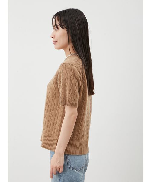 Mila Owen(ミラオーウェン)の「【セットアップ対応】カシミヤタッチケーブルニットプルオーバー(ニット/セーター・レディース・キャメル/マルチ/オリーブ・1/0)」の18枚目の写真