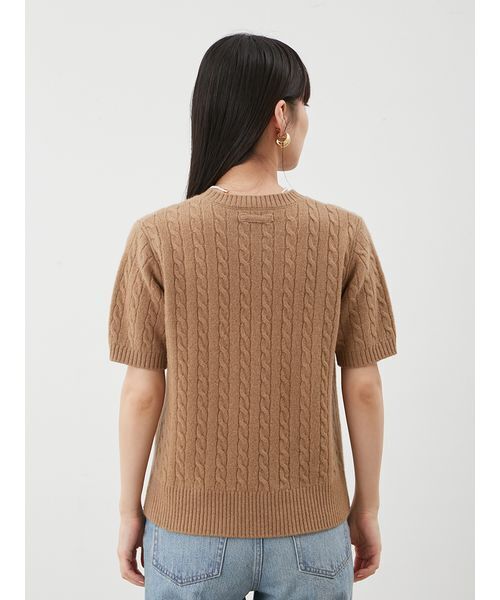 Mila Owen(ミラオーウェン)の「【セットアップ対応】カシミヤタッチケーブルニットプルオーバー(ニット/セーター・レディース・キャメル/マルチ/オリーブ・1/0)」の19枚目の写真
