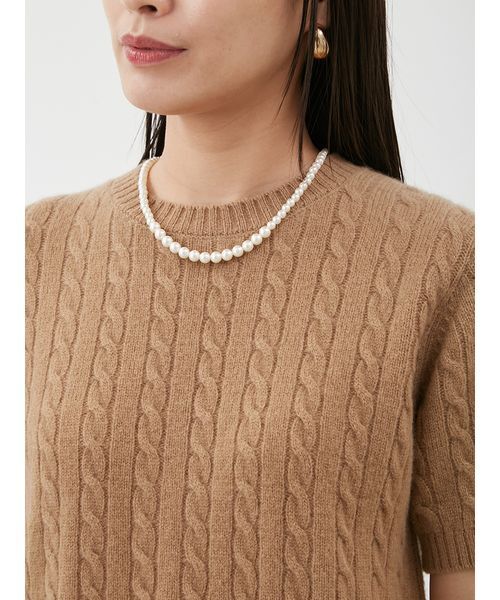 Mila Owen(ミラオーウェン)の「【セットアップ対応】カシミヤタッチケーブルニットプルオーバー(ニット/セーター・レディース・キャメル/マルチ/オリーブ・1/0)」の20枚目の写真
