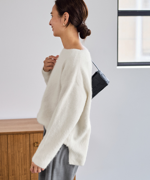 フレームワーク☆FOX/CASHMERE ボートネックプルオーバー　新品ホワイト ≪追加≫FOX/CASHMERE ボートネック プルオーバー（ニット/セーター