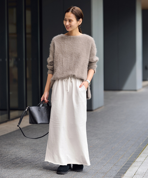 美品フレームワーク　FOX/CASHMERE ボートネック プルオーバー　黒 ≪追加≫FOX/CASHMERE ボートネック プルオーバー（ニット/セーター