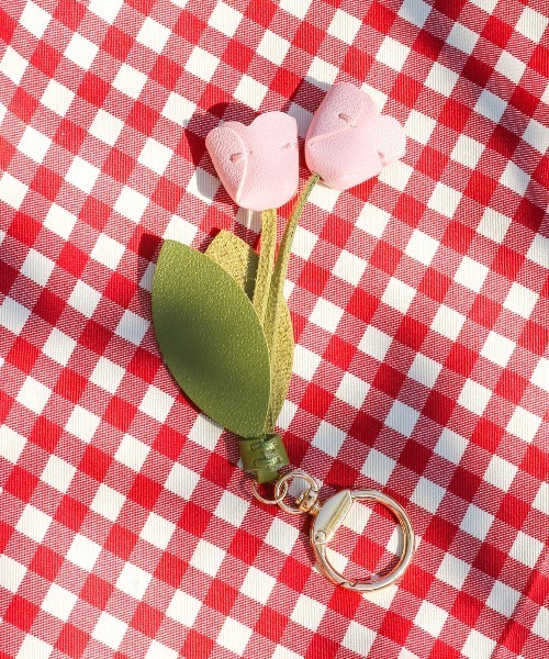 セール】PUレザーチューリップチャーム レザーチャーム フラワー 花