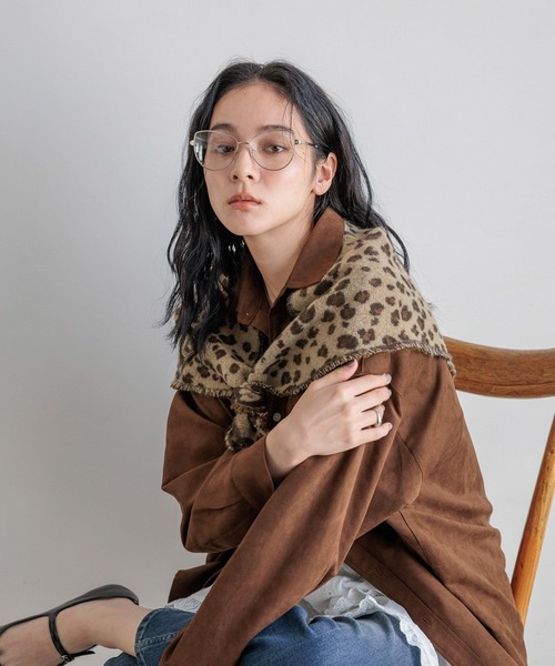 LOWRYS FARM(ローリーズファーム)の「キモウサンカクスカーフ 580780(ストール/ショール・レディース・ベージュ/ブラウン/グレー/レオパード・FREE)」の4枚目の写真