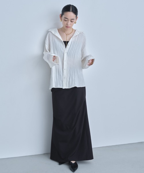 AIC.(エーアイシー)の「2WAYワッシャー加工シャツ/ハイネックトップス(シャツ/ブラウス・レディース・ブラック/オフホワイト/ブルー・FREE)」の19枚目の写真