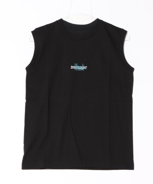 Minali（ミナリ）の「【Minali】Minali sleevelss T-shirt（Tシャツ/カットソー・レディース・ホワイト/ブラック・FREE）」の2枚目の写真
