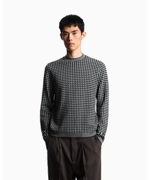 新品❗️エンポリオ  アルマーニ❗️早い者勝ち❣️トップス ❗️ニット❗️セーター❗️ EMPORIO ARMANI (エンポリオアルマーニ) ウール ジャガード総柄