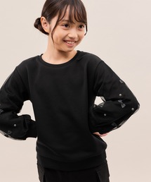 ROPE' PICNIC（ロペピクニック）の「【KIDS/キッズ】ギンガムチェックリボンスリーブ裏毛トップス（スウェット・キッズ）」