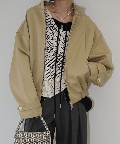 chuclla（チュクラ）の「スタンドネック ショートブルゾン chw25a072（ブルゾン・レディース・ベージュ・FREE）」の7枚目の写真
