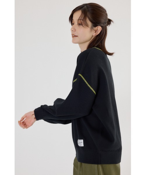 RODEO CROWNS WIDE BOWL（ロデオクラウンズワイドボウル）の「スウェットライク Vネックトップス（ニット/セーター・レディース・ダークグリーン/ダークオレンジ/アイボリー/ブラック/グレー×ホワイト・FREE）」の12枚目の写真