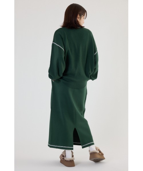 RODEO CROWNS WIDE BOWL（ロデオクラウンズワイドボウル）の「スウェットライク Vネックトップス（ニット/セーター・レディース・ダークグリーン/ダークオレンジ/アイボリー/ブラック/グレー×ホワイト・FREE）」の20枚目の写真