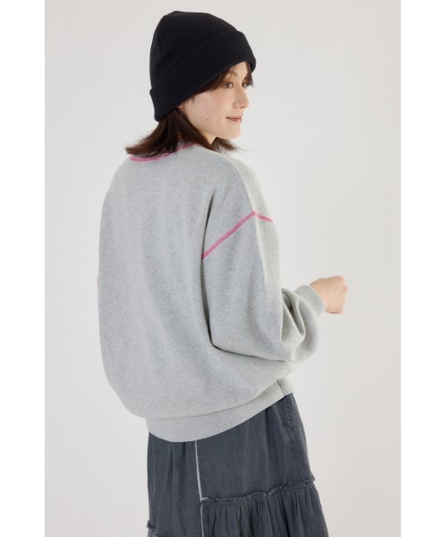 RODEO CROWNS WIDE BOWL（ロデオクラウンズワイドボウル）の「スウェットライク Vネックトップス（ニット/セーター・レディース・ダークグリーン/ダークオレンジ/アイボリー/ブラック/グレー×ホワイト・FREE）」の8枚目の写真