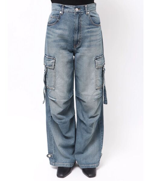 MURUA（ムルーア）の「2wayカーゴデニム（デニムパンツ・レディース・ブラック/ライトブルー・1/2）」の18枚目の写真