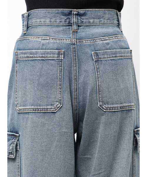 MURUA（ムルーア）の「2wayカーゴデニム（デニムパンツ・レディース・ブラック/ライトブルー・1/2）」の21枚目の写真