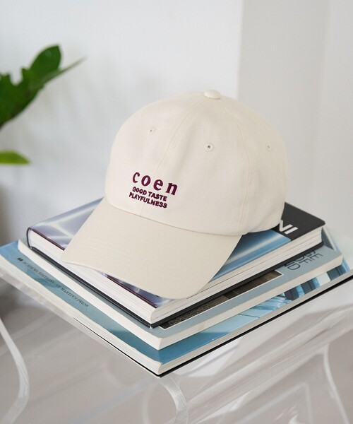 coen(コーエン)の「【新色登場】coen(コーエン)ロゴ刺繍キャップ(キャップ・レディース・モカ/ブラック/ワイン/ダークグリーン/オフホワイト・FREE)」の2枚目の写真