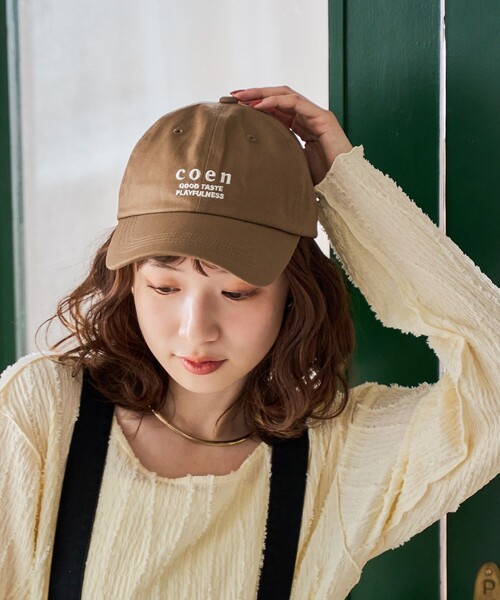 coen(コーエン)の「【新色登場】coen(コーエン)ロゴ刺繍キャップ(キャップ・レディース・モカ/ブラック/ワイン/ダークグリーン/オフホワイト・FREE)」の4枚目の写真