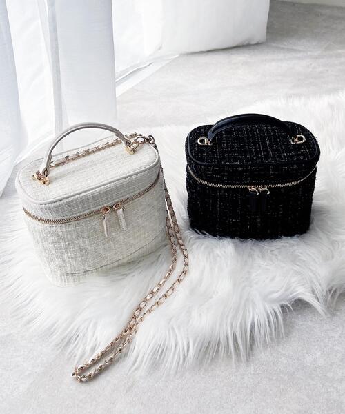 INGNI(イング)の「ツイードバニティバッグ(ショルダーバッグ・レディース・ブラック/オフホワイト・-)」の6枚目の写真