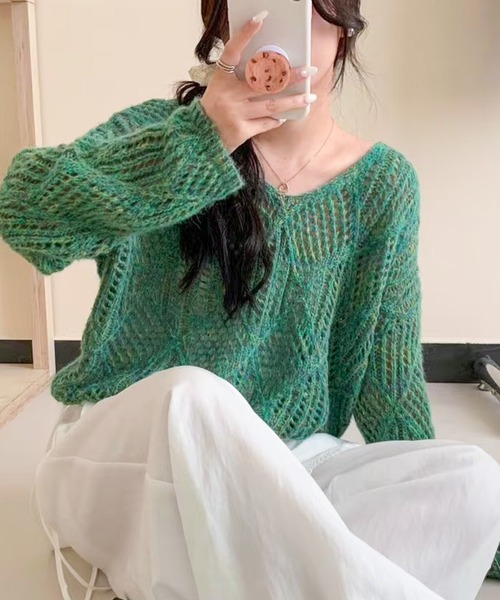 セール】MIXすかしニット（ニット/セーター）｜SpRay（スプレイ