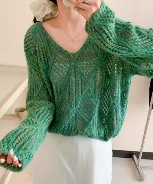 セール】MIXすかしニット（ニット/セーター）｜SpRay（スプレイ