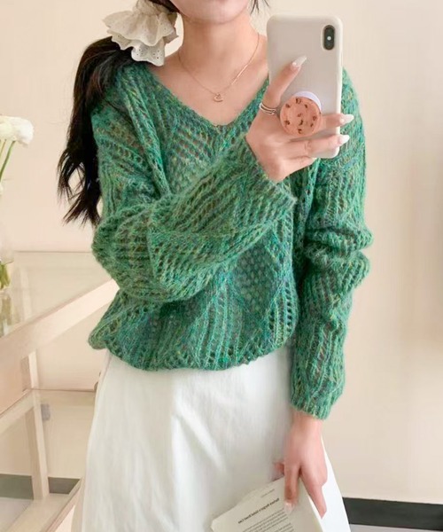 セール】MIXすかしニット（ニット/セーター）｜SpRay（スプレイ）の