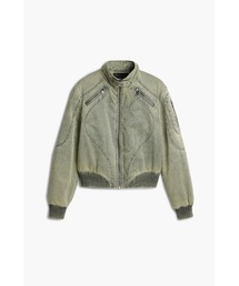 Desigual（デシグアル）の「レザーライク ウエストゴム ショートジャケット カーキ（ミリタリージャケット）」