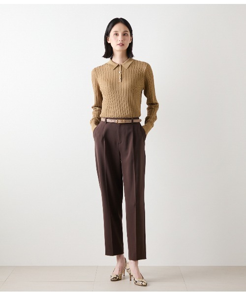 手洗い可能】ケーブルニットポロシャツ（ニット/セーター）｜NEWYORKER