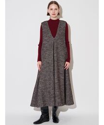 ELENDEEK | ツィードディープVネックワンピース(ワンピース)
