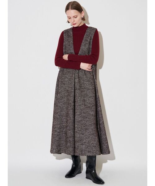 ELENDEEK（エレンディーク）の「ツィードディープVネックワンピース（ワンピース・レディース・ブラック/ブラウン・01/02）」の18枚目の写真