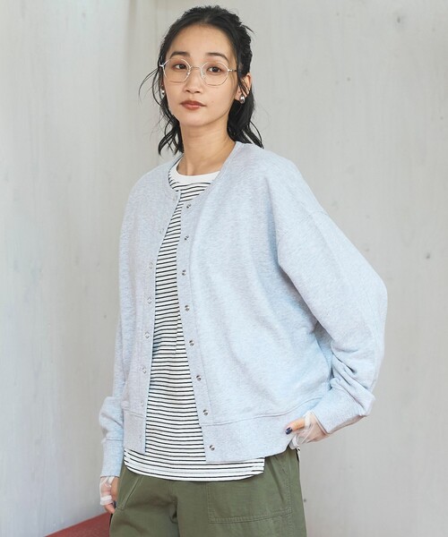 coen(コーエン)の「【再入荷/新色登場】ハートモチーフ裏毛カーディガン(カーディガン/ボレロ・レディース・ダークグレー/オレンジ/オフホワイト/ナチュラル/ホワイト/レッド・L/M)」の14枚目の写真