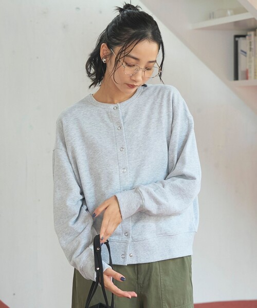 coen(コーエン)の「【再入荷/新色登場】ハートモチーフ裏毛カーディガン(カーディガン/ボレロ・レディース・ダークグレー/オレンジ/オフホワイト/ナチュラル/ホワイト/レッド・L/M)」の17枚目の写真