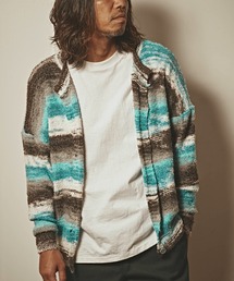 ALL RUNS | ドロップショルダー マルチボーダーカーディガン(カーディガン/ボレロ)