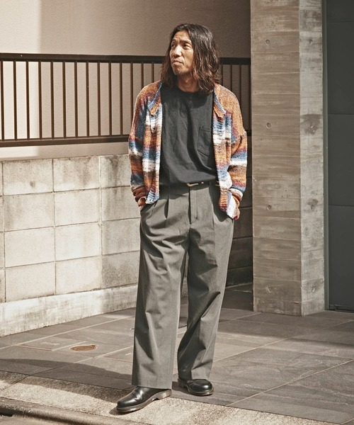 ALL RUNS（オールランズ）の「ドロップショルダー マルチボーダーカーディガン（カーディガン/ボレロ・メンズ・レッド/ブルー・M/L）」の9枚目の写真