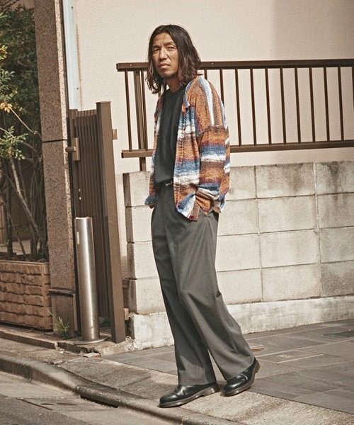 ALL RUNS（オールランズ）の「ドロップショルダー マルチボーダーカーディガン（カーディガン/ボレロ・メンズ・レッド/ブルー・M/L）」の11枚目の写真