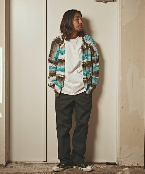 ALL RUNS（オールランズ）の「ドロップショルダー マルチボーダーカーディガン（カーディガン/ボレロ・メンズ・レッド/ブルー・M/L）」の15枚目の写真