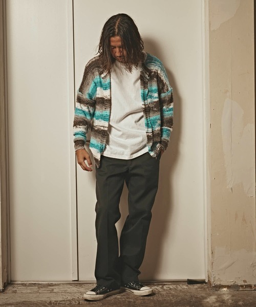 ALL RUNS（オールランズ）の「ドロップショルダー マルチボーダーカーディガン（カーディガン/ボレロ・メンズ・レッド/ブルー・M/L）」の17枚目の写真