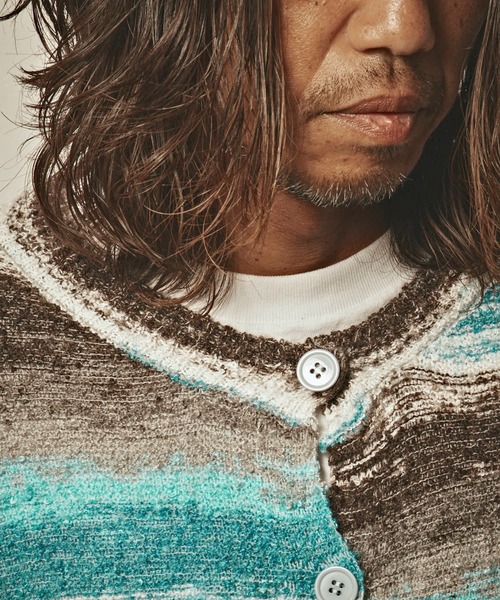 ALL RUNS（オールランズ）の「ドロップショルダー マルチボーダーカーディガン（カーディガン/ボレロ・メンズ・レッド/ブルー・M/L）」の22枚目の写真